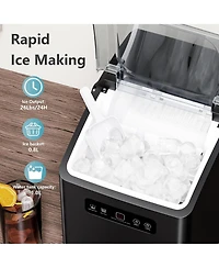 Cowsar Countertop Ice Maker,Portable Ice Machine with Handle,26 lbs Per Day, 9 Ice Cubes in 6 Mins,self-Cleaning Ice Maker with Scoop and Basket , for