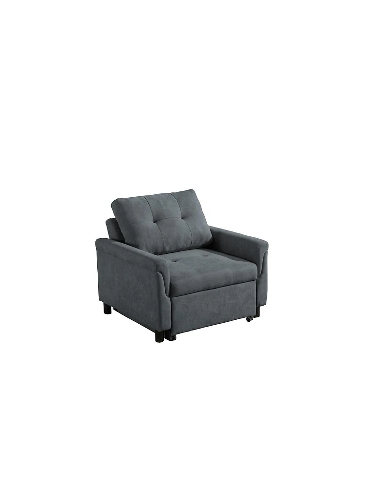 Homlux 35"W Dark Gray Woven Convertible Armchair