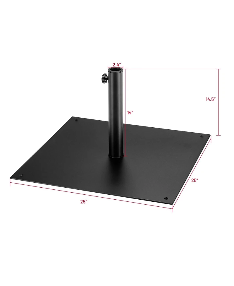 Gymax Square Weighted Patio Umbrella Base Stand 40 lbs Outdoor w/ 3 Adapters