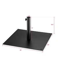 Gymax Square Weighted Patio Umbrella Base Stand 40 lbs Outdoor w/ 3 Adapters