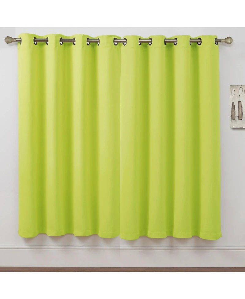 Kate Aurora Set of 2 Thermal Room Darkening Grommet Top Curtains For Small Windows
