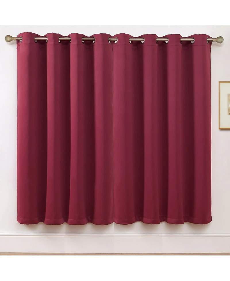Kate Aurora Set of 2 Thermal Room Darkening Grommet Top Curtains For Small Windows