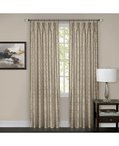 Kate Aurora 2 Pack Windsor Pinch Pleat/Rod Pocket/Back Tab Quatrefoil Window Curtain Panels