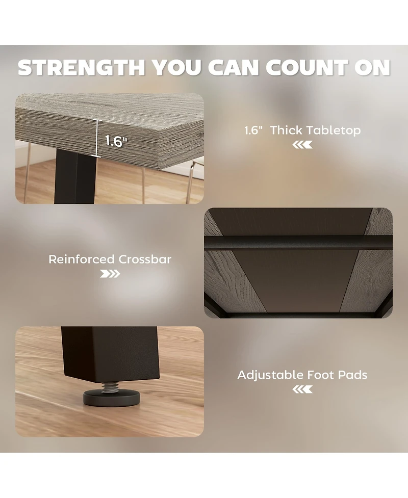 Homcom Dining Table for 8 People 70.9" Long Recgular Kitchen Table