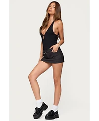 Edikted Women's Alanah Cut Out Ribbed Bodysuit