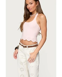 Edikted Women's Jazmyn Scalloped Halter Top