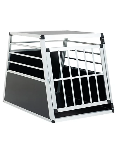 Streamdale Furniture Aluminum Pet Transport Box - 35x25x27in Black/Silver