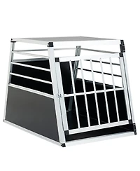 Streamdale Furniture Aluminum Pet Transport Box - 35x25x27in Black/Silver