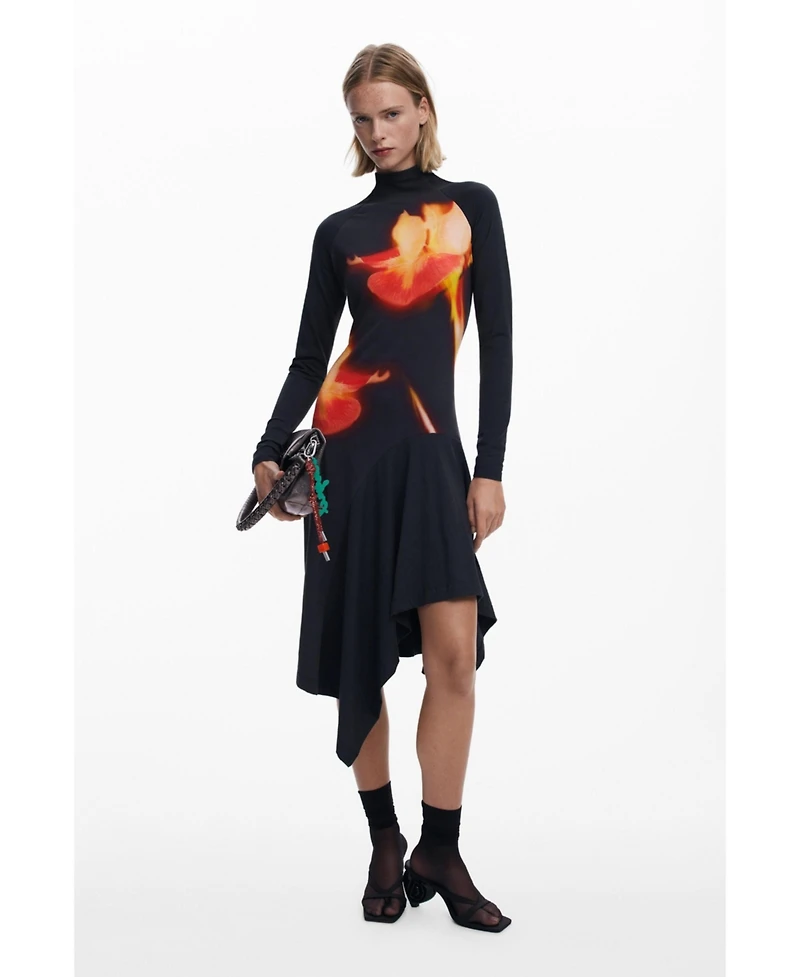 Desigual Women's Asymmetric fitted dress