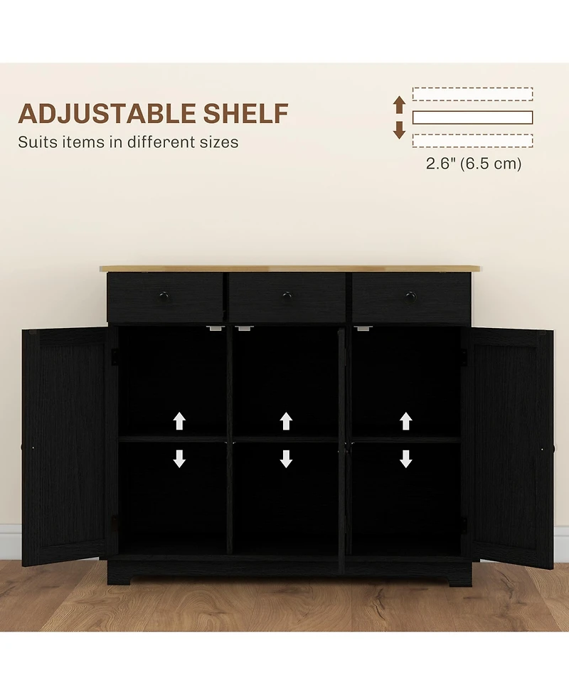 Homcom Buffet Cabinet, Bar Cabinet with 3 Drawers,