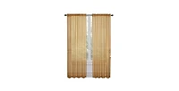 Kate Aurora 2 Piece Basic Sheer Voile Rod Pocket Window Curtains - Gold, 84 in. Long