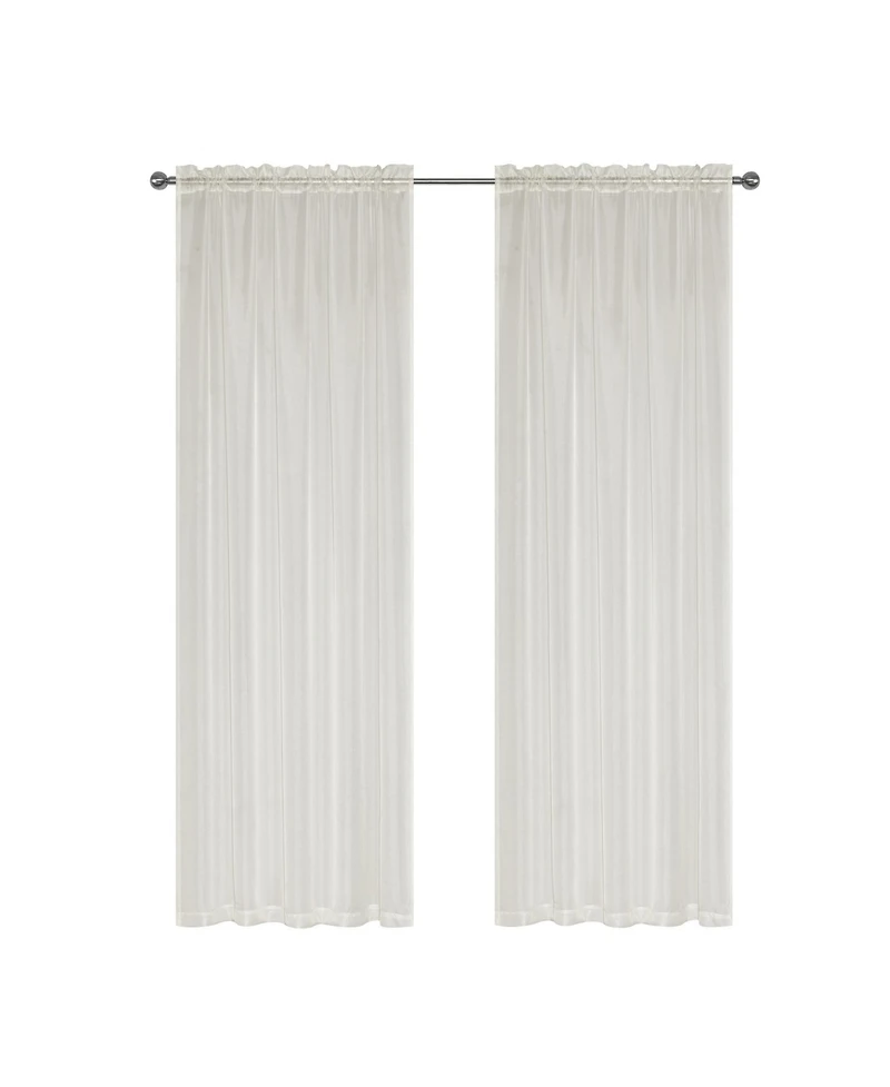 Kate Aurora Living 4-Pack High End Luxe Rod Pocket Sheer Voile Window Curtain Set