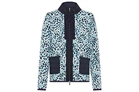 Olsen Animal Zip Mixed Media Cardigan