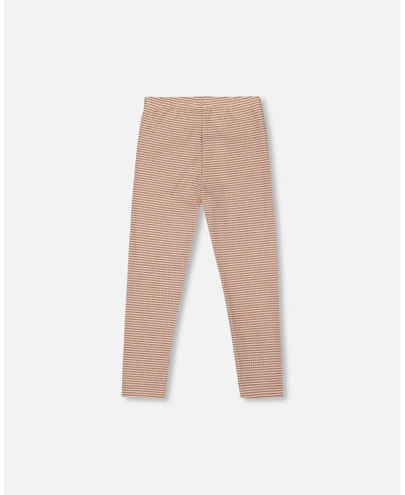 Deux par Deux Girl Rib Striped Leggings Beige and Off-White - Toddler|Child