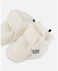 Deux par Baby Unisex Sherpa Slippers Off-White