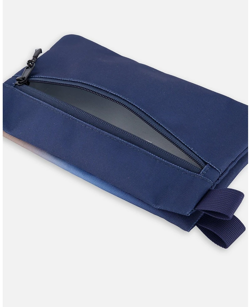 Deux par Deux Boy Double Pencil Case Blue and Beige Gradient - Toddler|Child