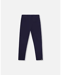 Deux par Baby Girls Ribbed Leggings Navy Blue