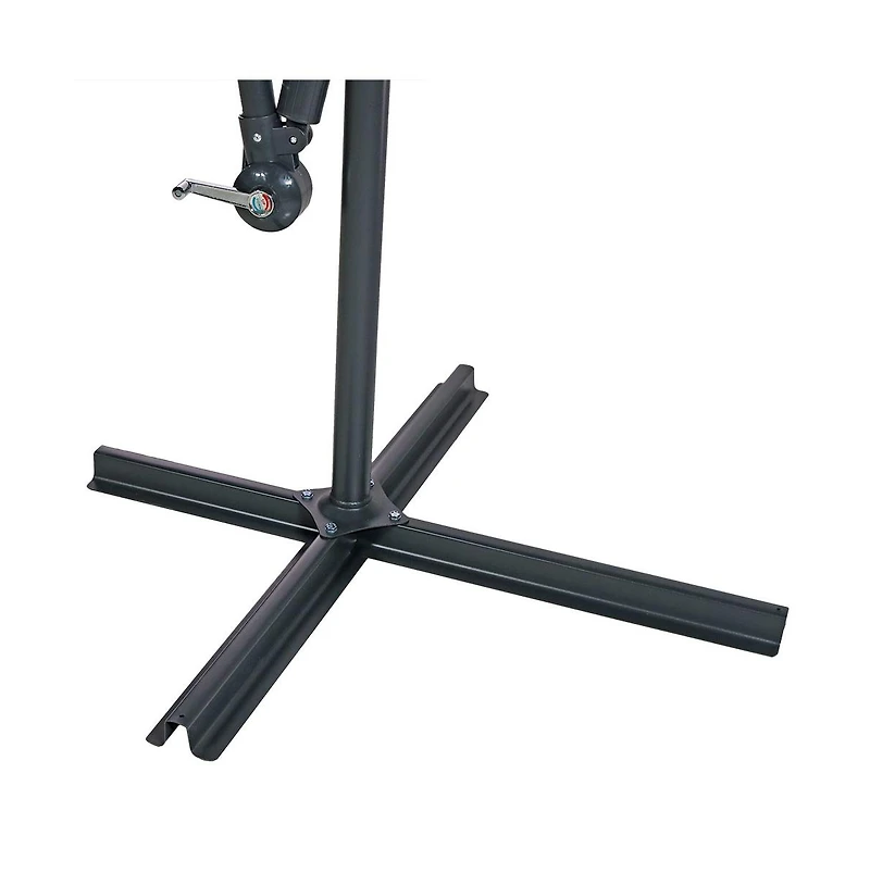 Outdoor Steel Offset Cantilever Pool Patio Umbrella with Square Base Set - 10'