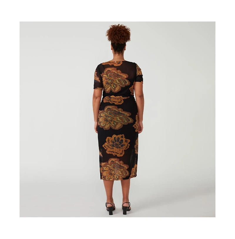 Estelle Glow Horizon Mesh Midi Dress