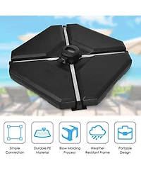 Gymax 4PCS Patio Cantilever Offset Umbrella Base Sand/Water Filled