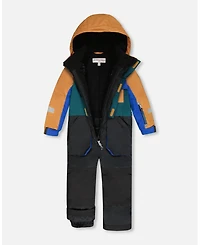 Deux par Boy One-Piece Play Snowsuit Colorblocked and Black - Child