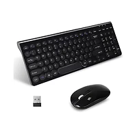risokeys Wireless Keyboard and Mouse Combo, Wireless Usb Mouse and Computer Keyboard Set, Compact and Silent for Windows Laptop, Desktop