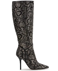 Jessica Simpson Women's Lovienn Rhinestone Stiletto Knee-High Wide-Calf Dress Boots