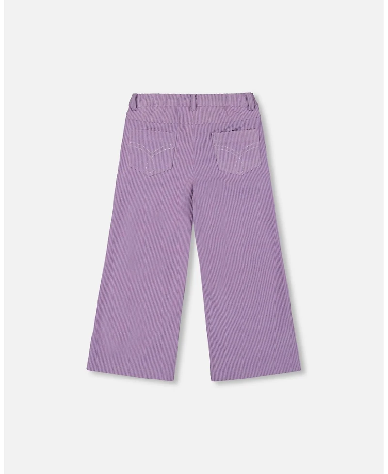 Deux par Girl Wide Leg Corduroy Pants Lavender - Toddler|Child