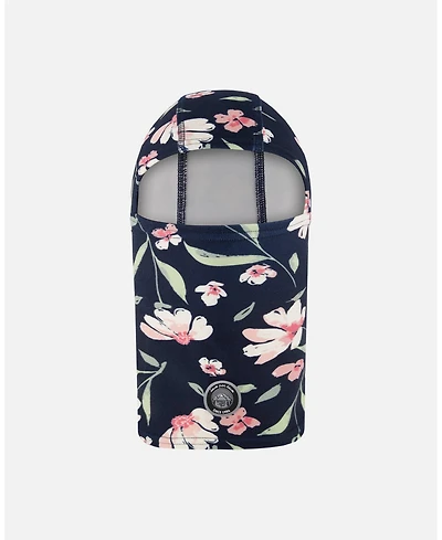Deux par Girl Brushed Jersey Balaclava Navy Flower Print - Toddler|Child