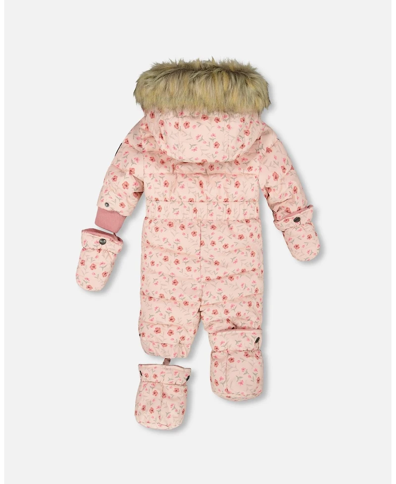 Deux par Baby Girl One-Piece Original Puffy Snowsuit Pink Mini Flowers - Baby|Toddler