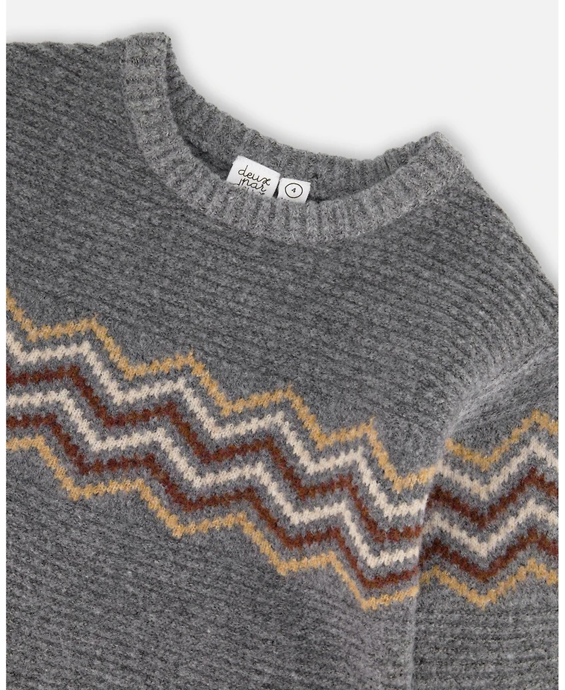 Deux par Boy Knit Sweater Dark Heather Gray