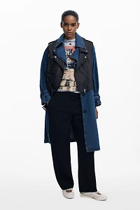 Desigual Women's Detachable denim trench coat