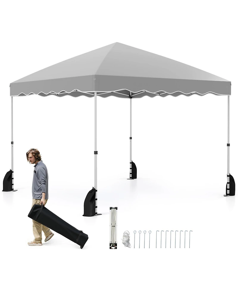 Gymax 10 X 10 Ft Pop up Canopy Tent Portable Foldable Patio Shelter w/ Wheeled Bag