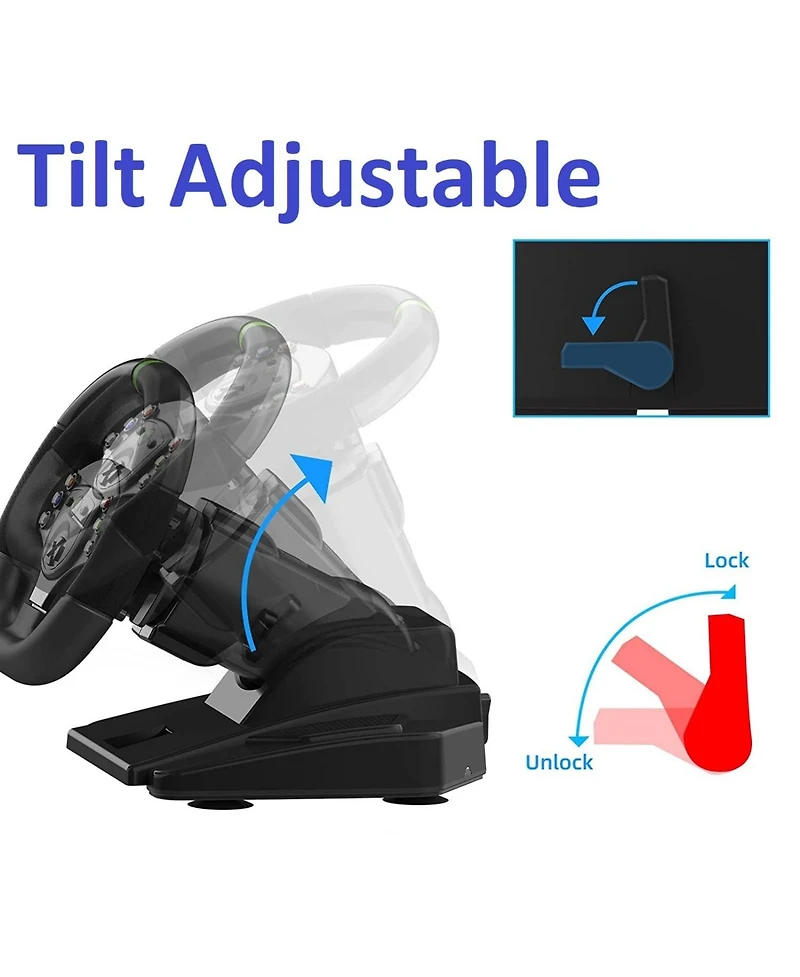 Nbcp 180°Usb Racing Steering Wheel with Pedals & Paddle Shifters – Plug-and-Play for Xbox 360, PS3, Pc, Switch & Android