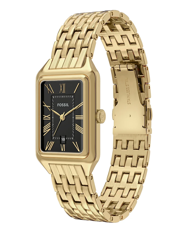 Fossil Women's Raquel Three-Hand Date Gold-Tone Stainless Steel Watch, 23mm