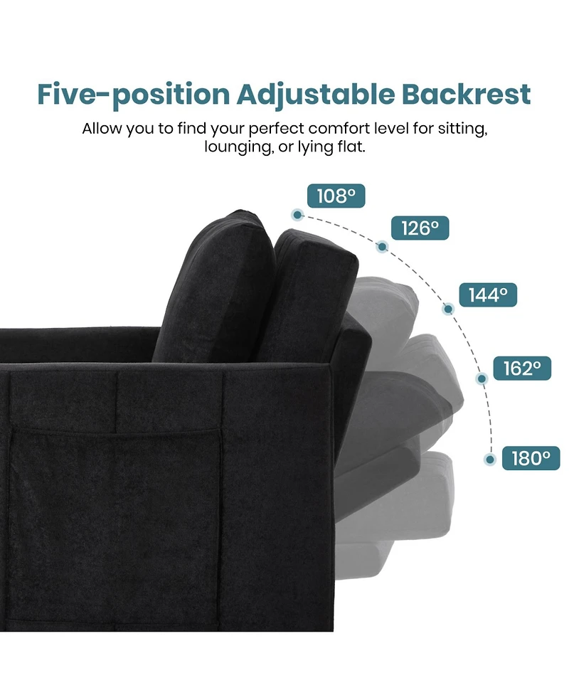 Streamdale Furniture Convertible Sleeper Sofa Bed with Adjustable Backrest