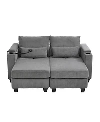 Streamdale Furniture Convertible Sleeper Sofa with Usb & Storage