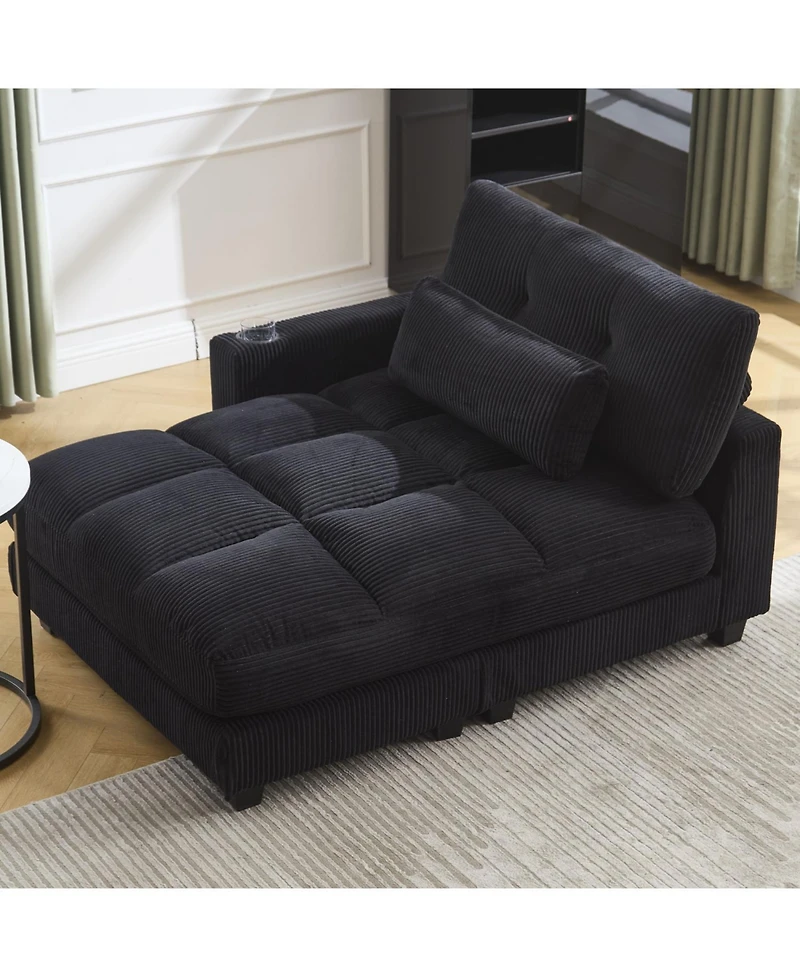 Streamdale Furniture Sleeper Sofa Couch Bed Oversized Chaise Lounge Chair Cozy Cloud Couch