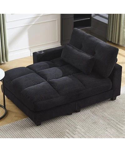 Streamdale Furniture Sleeper Sofa Couch Bed Oversized Chaise Lounge Chair Cozy Cloud Couch