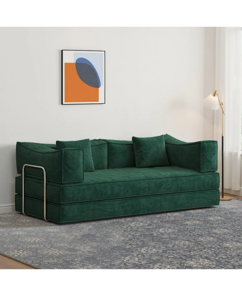 Streamdale Furniture Modular Pudding Block Sofa Bed - Green