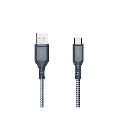 Ventev Braided Usb A to Usb C High Speed 6 Foot Cable-Gray