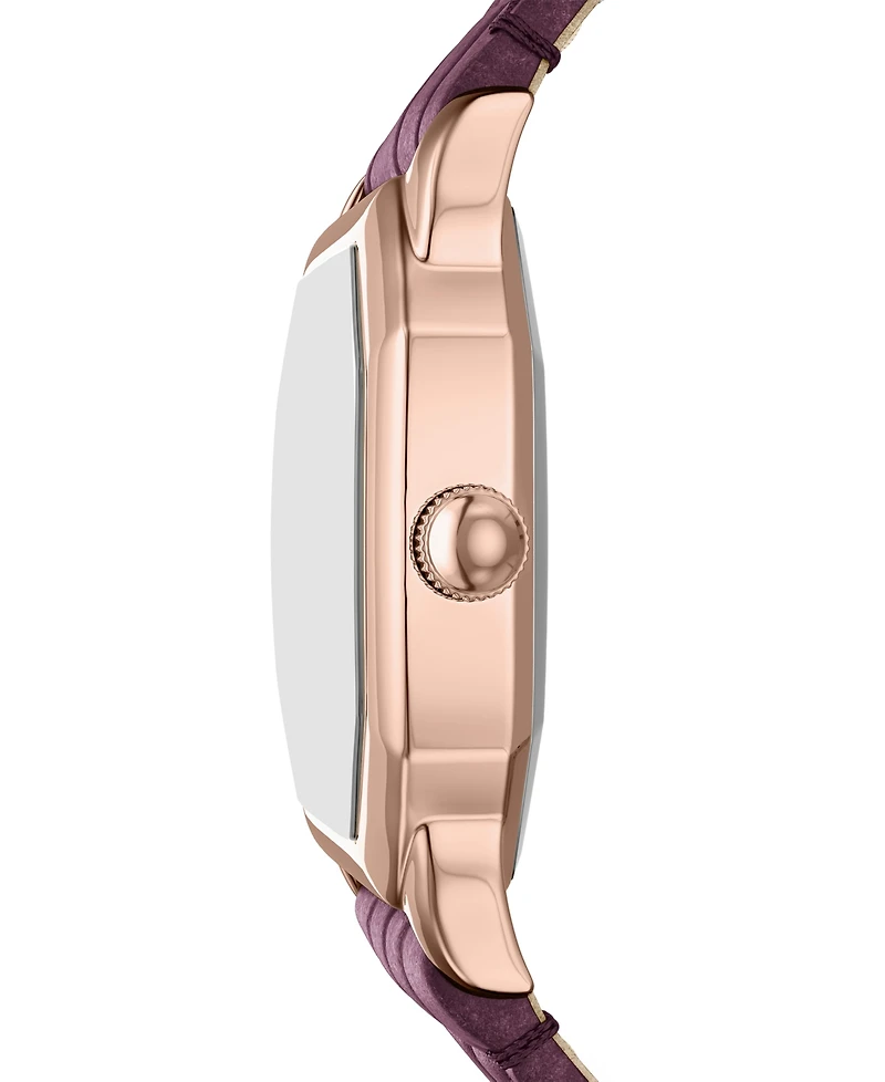 Fossil Women's Harlow Three-Hand Burgundy Croco Leather Watch, 27mm
