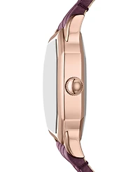 Fossil Women's Harlow Three-Hand Burgundy Croco Leather Watch, 27mm