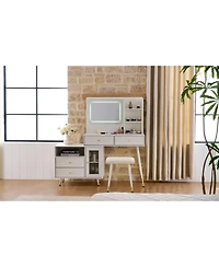 Streamdale Furniture Makeup Vanity Desk with Mirror & Lights, Drawers Cabinet
