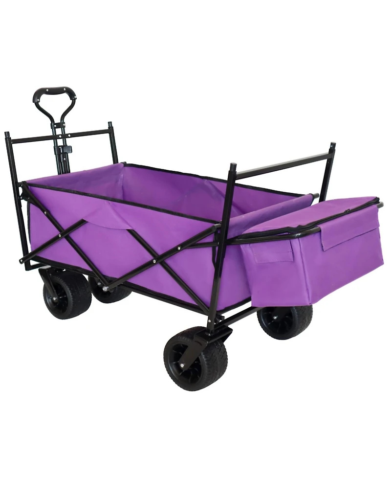 Streamdale Furniture Collapsible Wagon with Canopy All-Terrain Wheels Purple