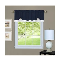 Kate Aurora Country Farmhouse Flax Linen Tie Up Window Valance - 58 in. W x 14 L