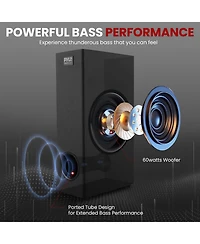 Pyle Wave Base Bluetooth Tabletop Soundbar Digital Speaker with Remote Control, Aux, Optical In, Usb In, Hdmi (Arc) & Coaxial