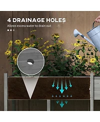 Outsunny Extra Large Wooden Planter Box with Legs & Drain Holes, Natural