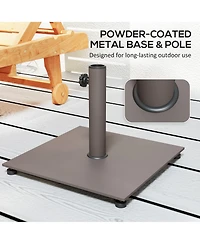 Outsunny Square Patio Umbrella Base, 29 lbs Metal Umbrella Sd,
