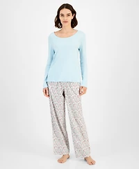 Charter Club Women's Long Sleeve Pointelle Tee, Macy's Exclusive